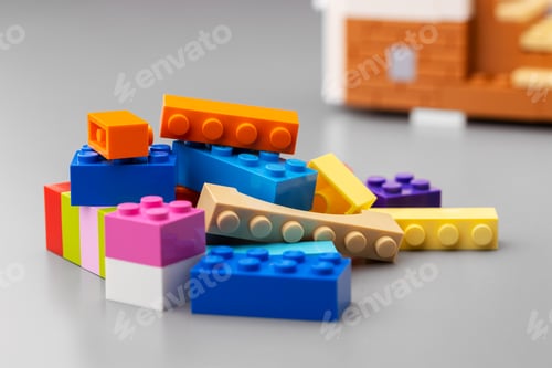 Preview: Close up of colorful toy constructor details