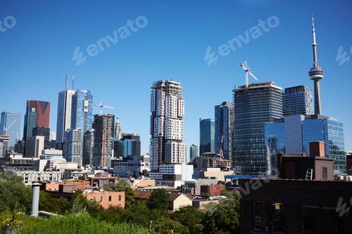 Preview: Cityscape with CN Tower and skyscraper skyline, Toronto, Canada
