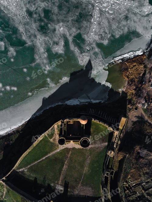 Preview: Aerial view of the Akkerman fortress in Belgorod-Dniester, Ukraine in winter