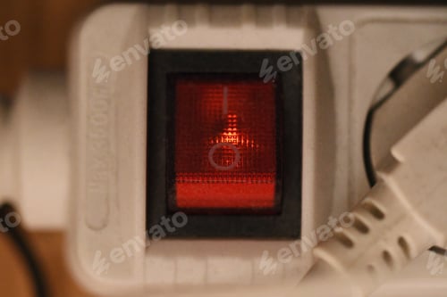 Preview: Closeup macro of an electricity power button
