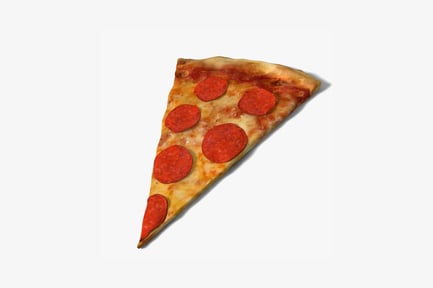 Preview: Pizza slice with varied pepperoni arrangement