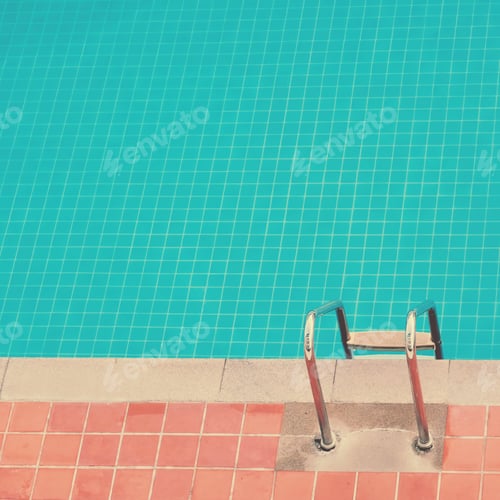 Preview: Top view swimming pool background with retro filter tone
