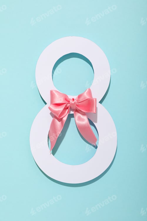 Preview: Paper figure eight with a beautiful satin bow