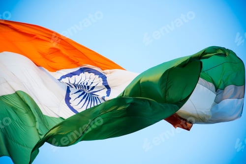 Preview: Close Up of National Indian Flag - Tricolor