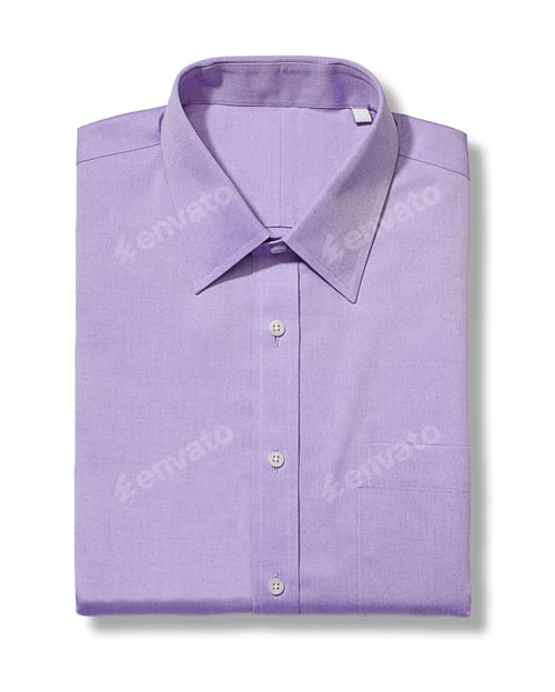 Preview: Folded Purple Dress Shirt on White Background