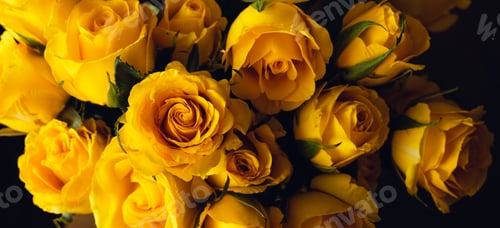 Preview: Yellow rose,Full frame shot of a bouquet of yellow roses