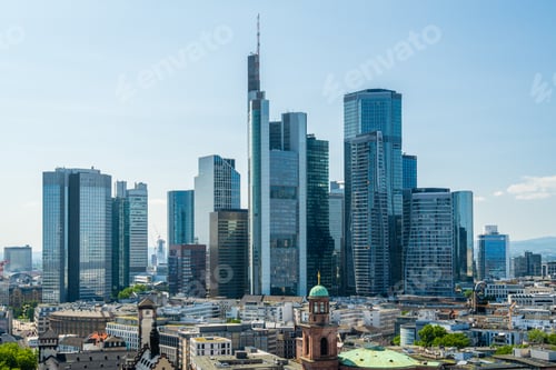 Preview: Frankfurt am Main Downtown City Skyline. Hesse, Germany