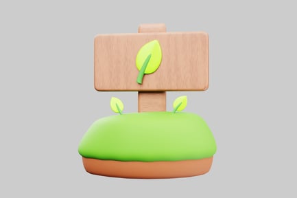 Preview: Ecology sign on green hill