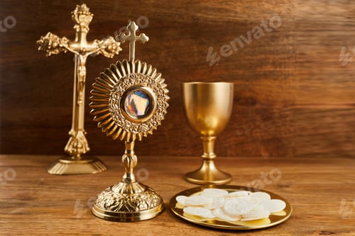 Preview: Corpus christi. Ostensory for worship for Catholic church ceremony.