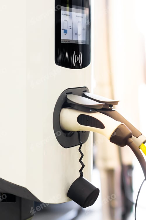 Preview: A modern electrical fast charger for the electrical or hybrid PHEV automobiles. An Energy power of