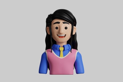 Preview: Cartoon female student avatar