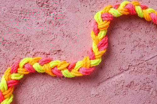 Preview: Braided multi-colored ropes. The concept of unity