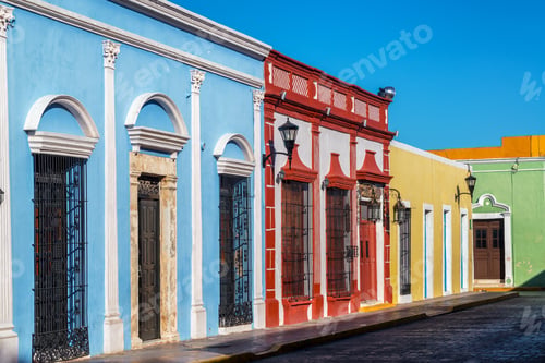Preview: Brightly Colored Colonial Buildings