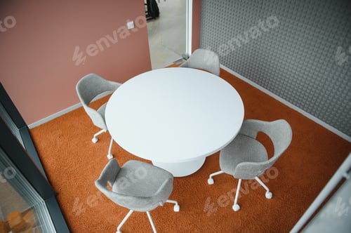 Preview: Modern meeting room interior with table and chairs