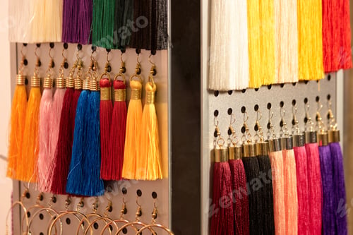 Preview: Set of colorful tassels.