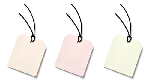 Preview: Blank Pale Tags With Black Strings On White