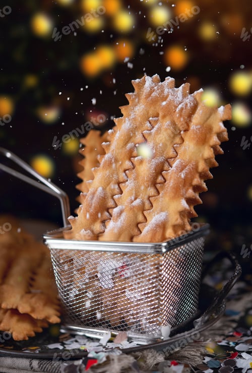 Preview: chiacchiere Carnival frappe and icing sugar