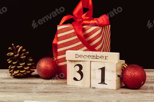 Visualização: Decoração de mesa de Natal com caixa de presente