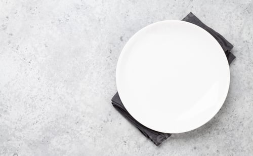 Preview: White empty plate and napkin