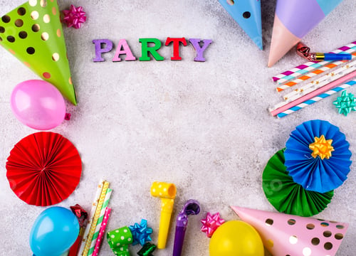 Preview: Birthday party celebration concept with papaer hat