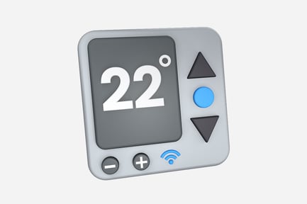 Aperçu: Illustration 3D du thermostat intelligent moderne