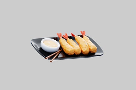 Vista previa: Apetitoso plato de tempura con salsa