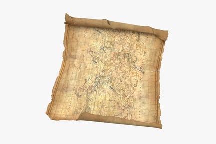 Vista previa: Mapa del tesoro en pergamino antiguo