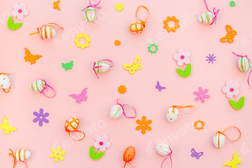 Preview: Creative Easter flat lay composition