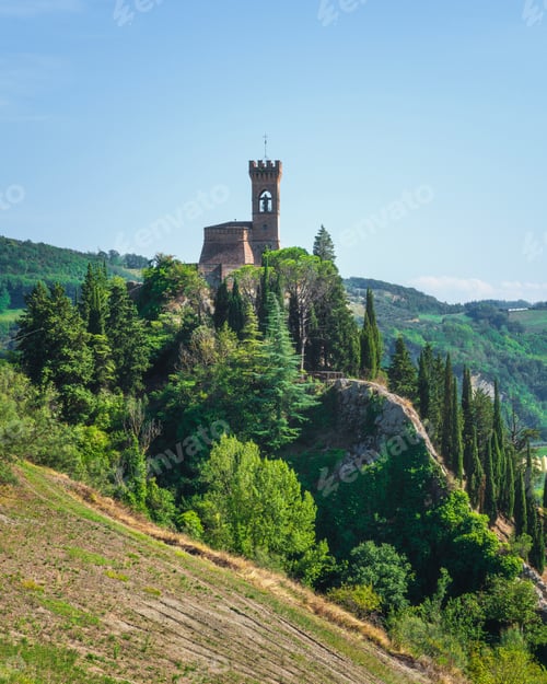 Preview: Brisighella clock tower on the cliff. Emilia Romagna, Italy.