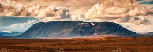 Preview: Landscape of volcanic mountain in remote wilderness on summer at Icelandic Highlands