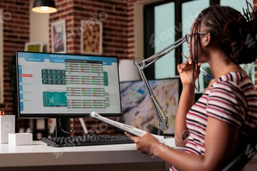 Preview: Woman working with internet of things