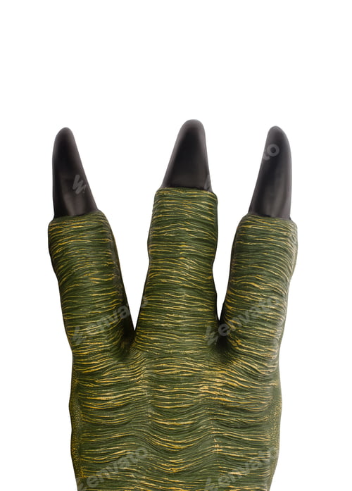 Preview: green toy monster paw with black claws