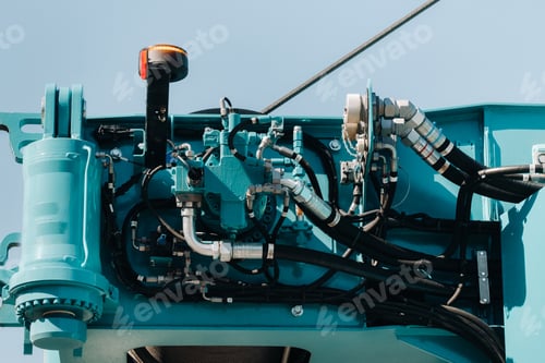 Preview: Hydraulic crane engine.The control system of the crane engine.Lifting hydraulic Department on the