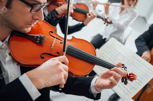 Preview: Violinist performing with music sheet