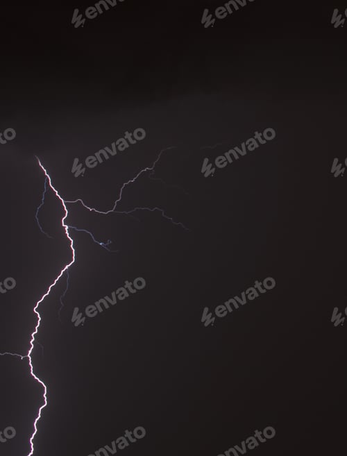 Preview: lightning on dark storm cloudy sky