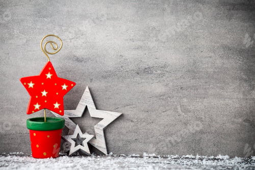 Preview: The gray metal background, Christmas decoration.