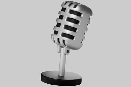 Preview: Microphone with silver body and black base