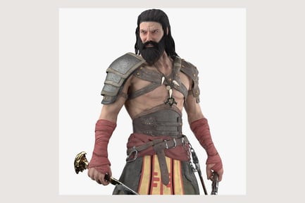 Preview: Rigged Ancient Warrior with Axe and Sword