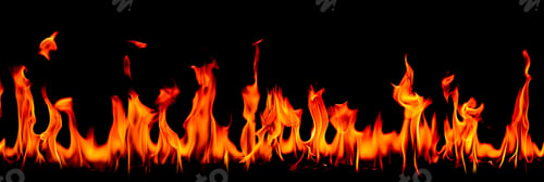 Preview: Fire flames on Abstract black background