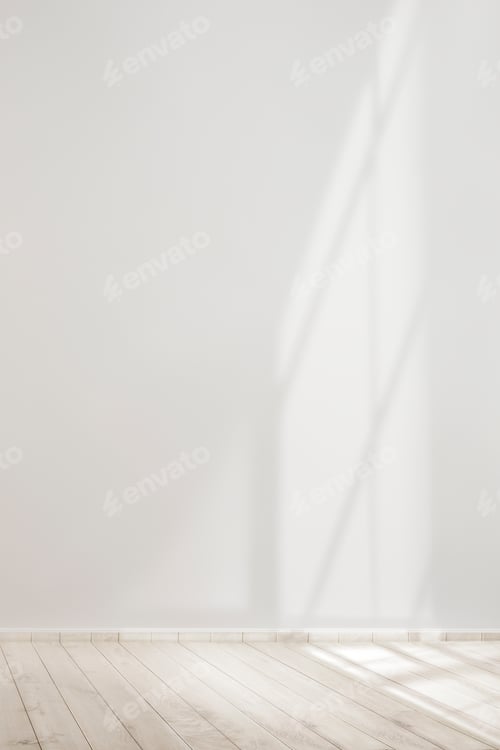 Preview: Minimalist Interior with White Wall and Wooden Floor