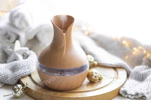 Preview: Still life with an aroma diffuser for moisturizing the air and winter decor.