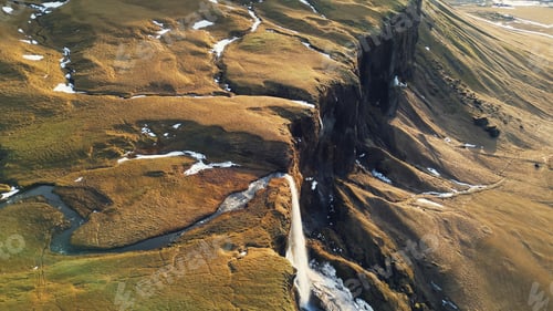 Preview: Water stream flowing among nordic fields