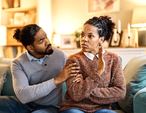 Preview: Portrait of a young african american family at home