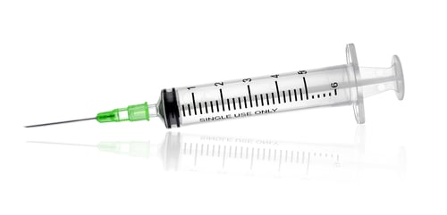 Preview: empty syringe for injection isolated on white background