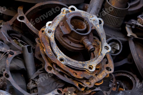 Preview: Old engine rusted on the floor