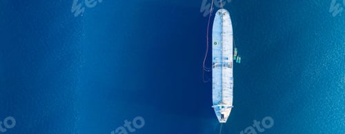 Preview: Aerial view crude oil tanker ship and tugboat, Global business import export freight shipping