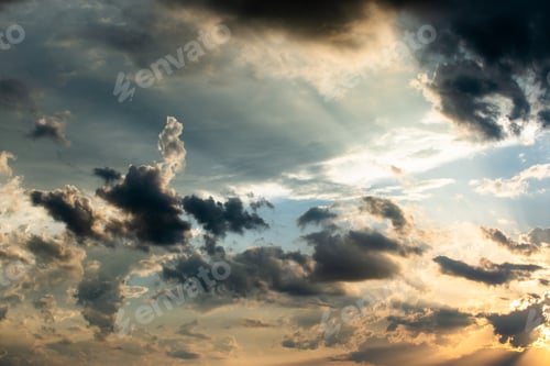 Preview: colorful dramatic sky with cloud at sunset.