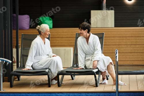 Preview: Active seniors enjoying relaxation at a wellness center with love and laughter