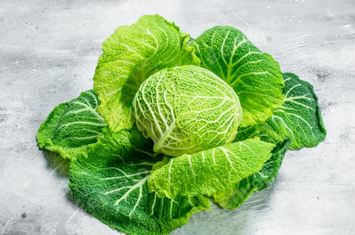 Preview: Ripe green cabbage .