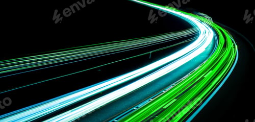 Preview: lights of cars driving at night. long exposure